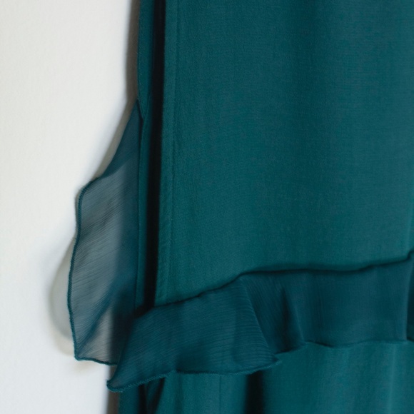 Free People dark green emerald dress with ruffles - Picture 6 of 7